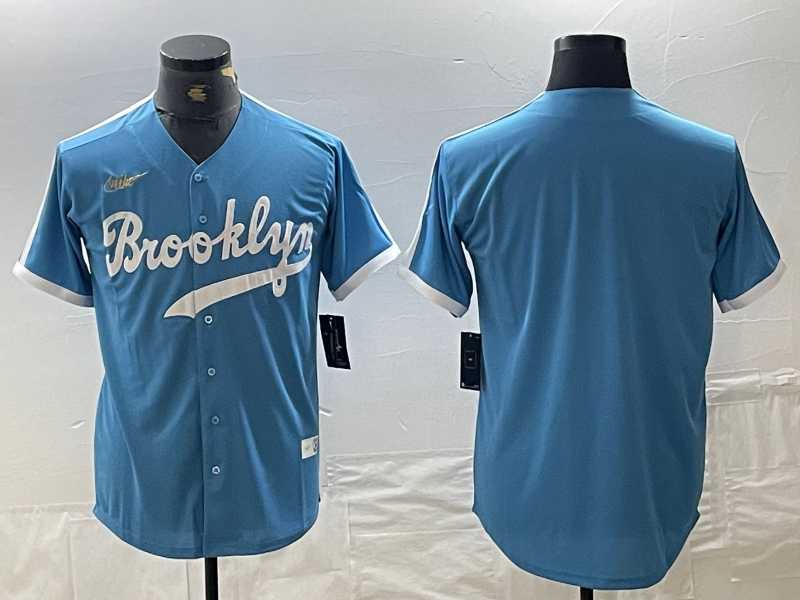 Mens Los Angeles Dodgers Blank Light Blue Throwback Cool Base Stitched Baseball Jersey->los angeles dodgers->MLB Jersey